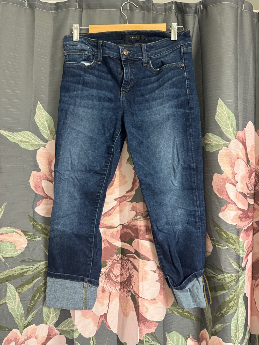 Joe's Jeans Dark Blue Cropped Cuffed Jeans
